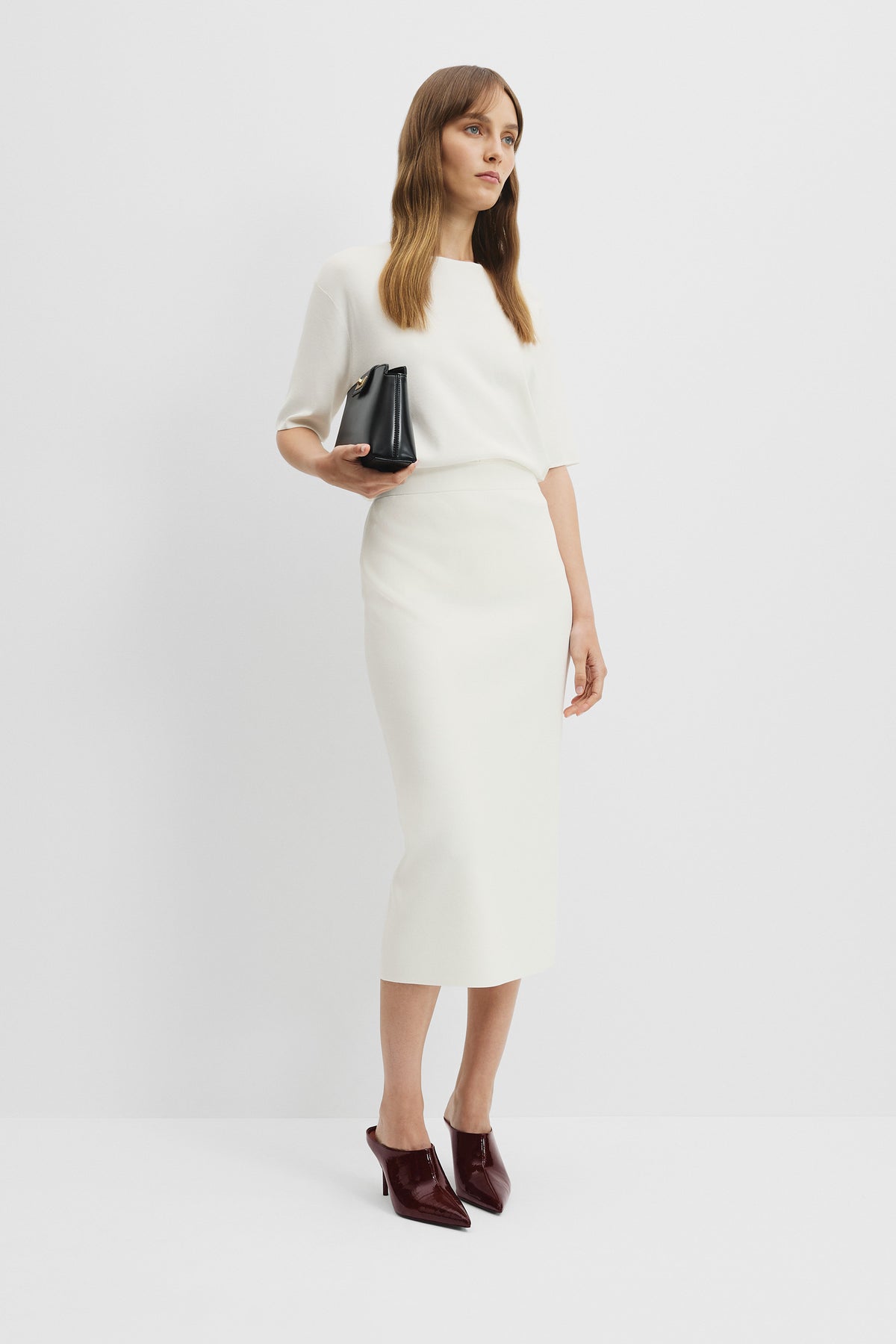 Compact Midi Knit Skirt