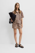 Organically Grown Linen Print Short Sleeve Shirt