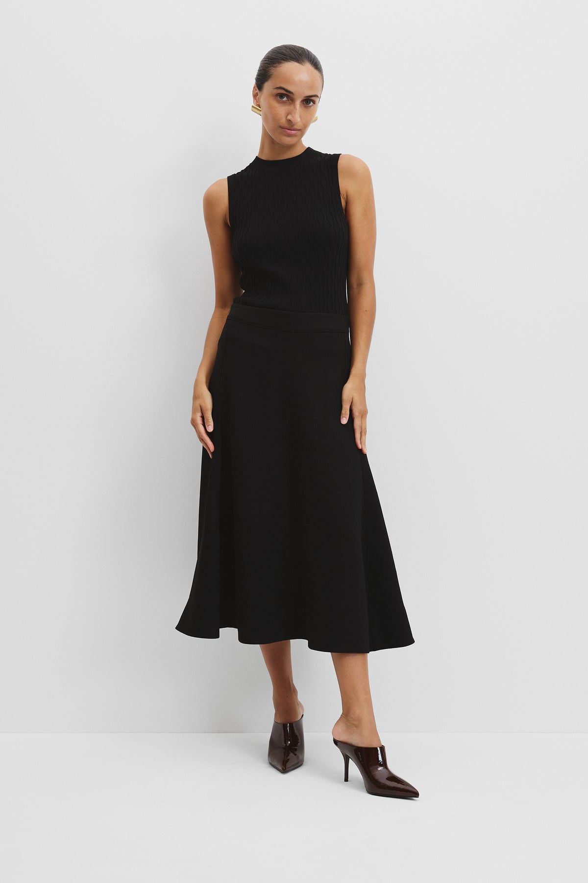 Fit-And-Flare Midi Skirt
