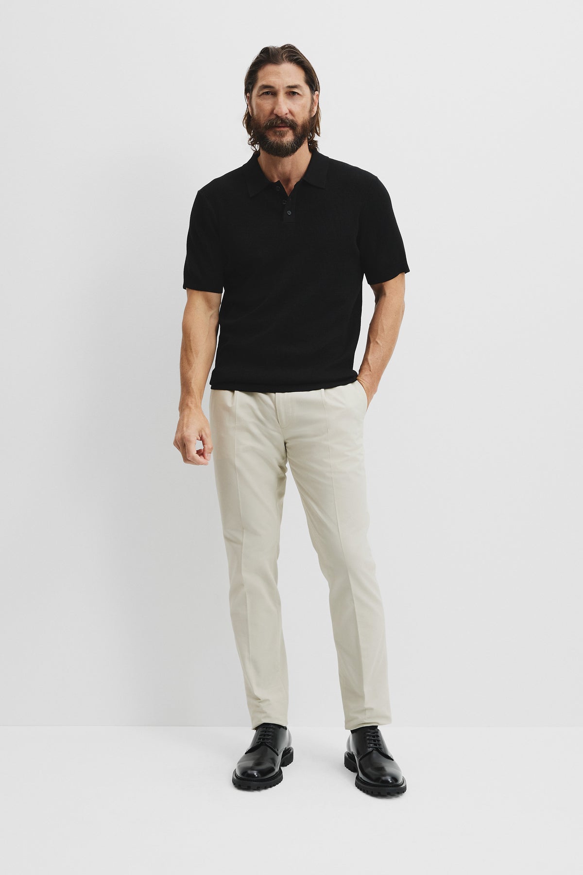 Australian Merino Wool Rib Button Polo