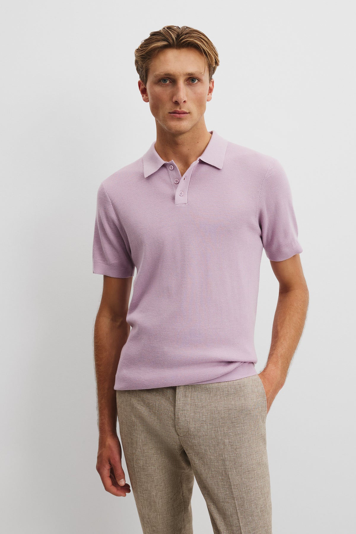 Australian Merino Wool Rib Button Polo
