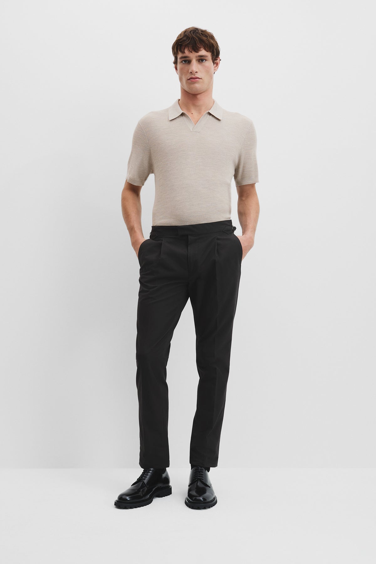 Cotton Pleat Buckle Pant