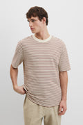 Australian Cotton Textured Stripe Short Sleeve T-Shirt