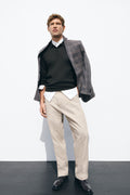 Regular Fit Merino Wool Check Blazer