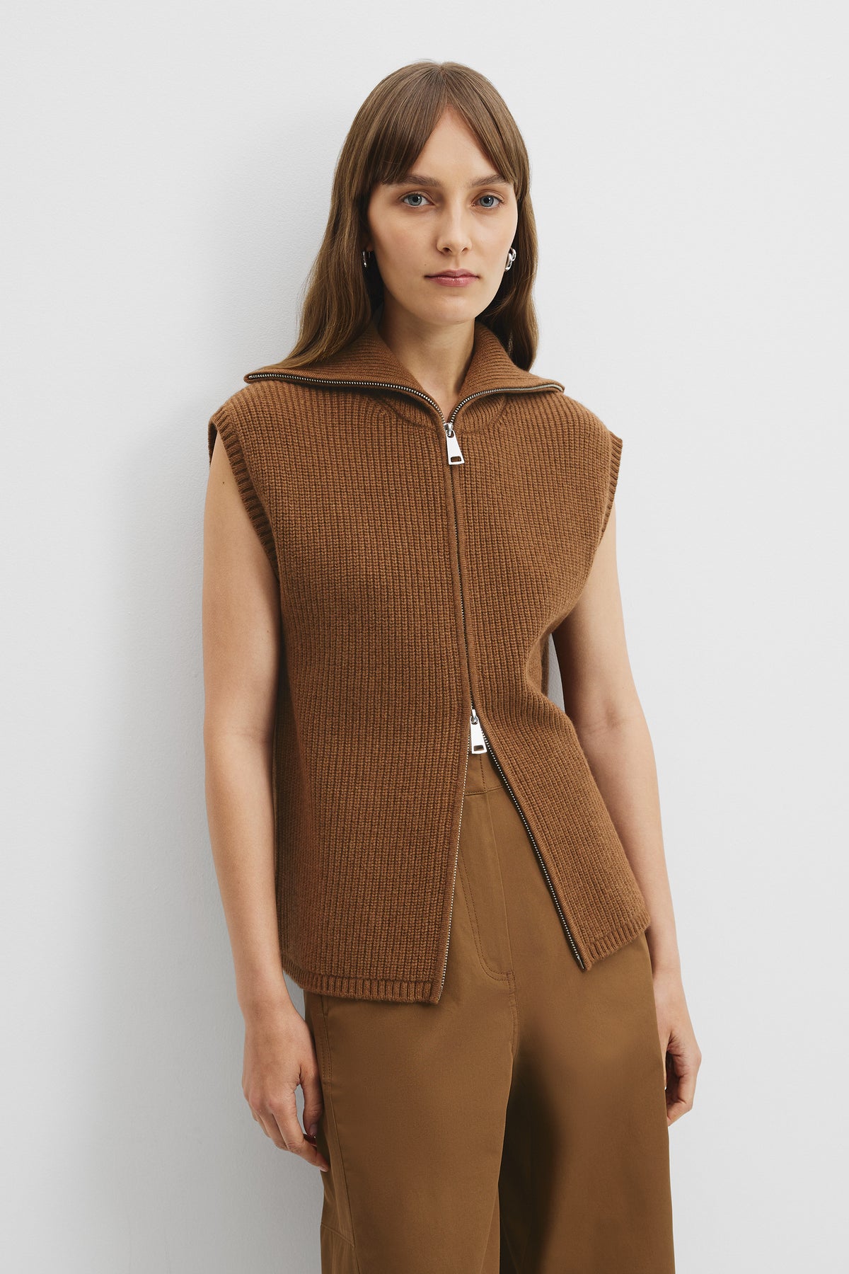 Organically Grown Cotton Knit Bomber Vest