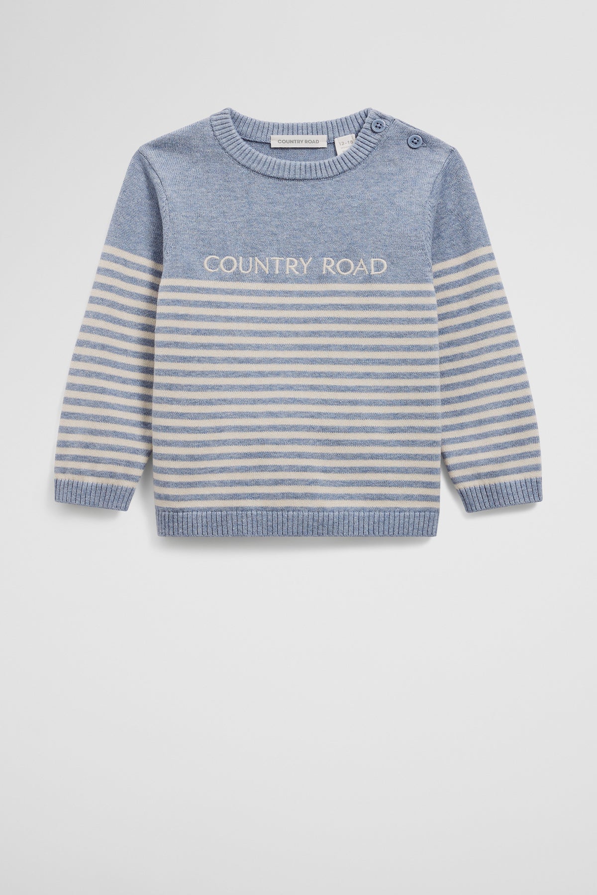 Organically Grown Cotton Stripe Logo Knit