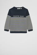 Organically Grown Cotton Stripe Logo Knit