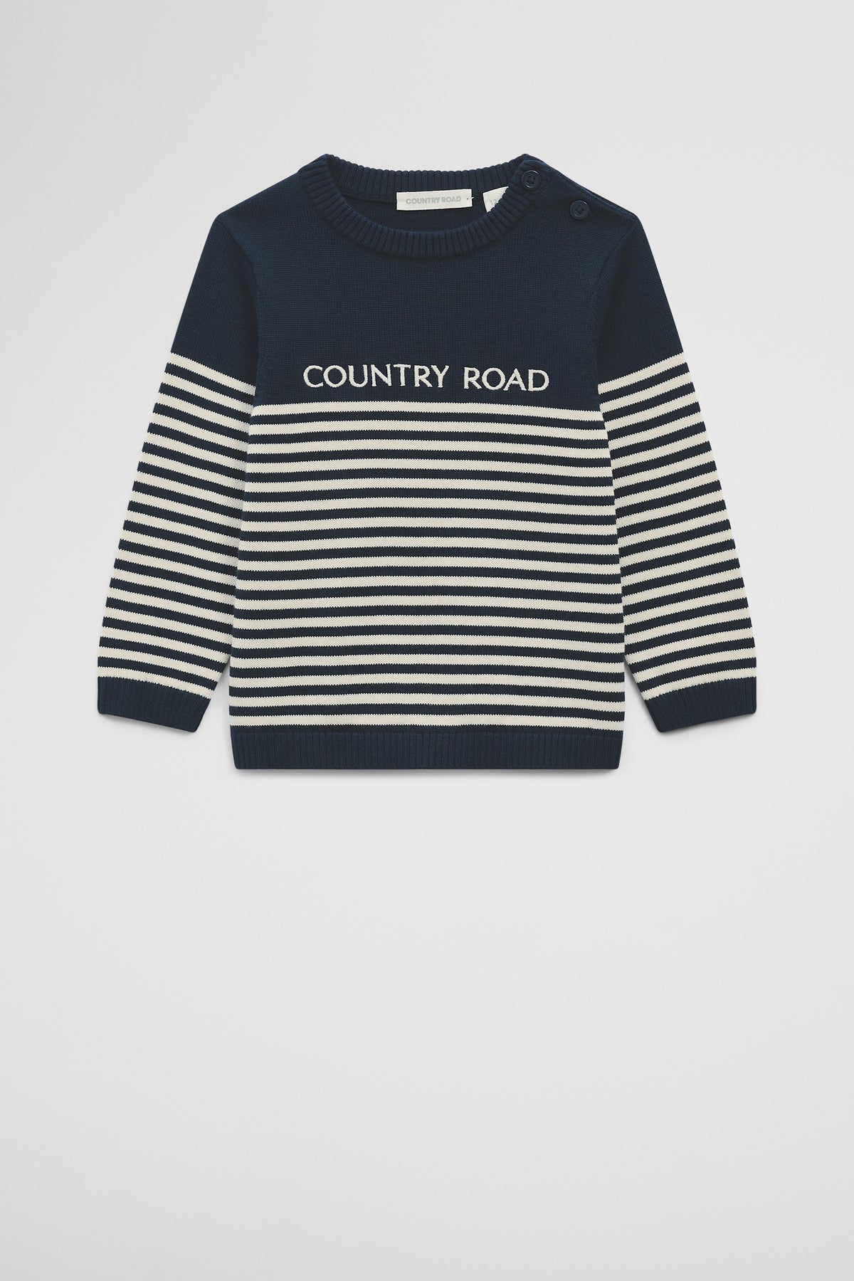 Organically Grown Cotton Stripe Logo Knit