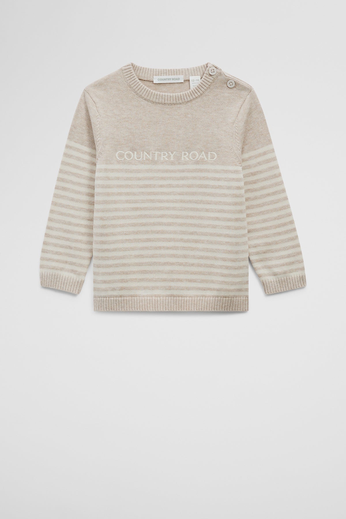 Organically Grown Cotton Stripe Logo Knit