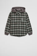 Cotton Hooded Check Shirt
