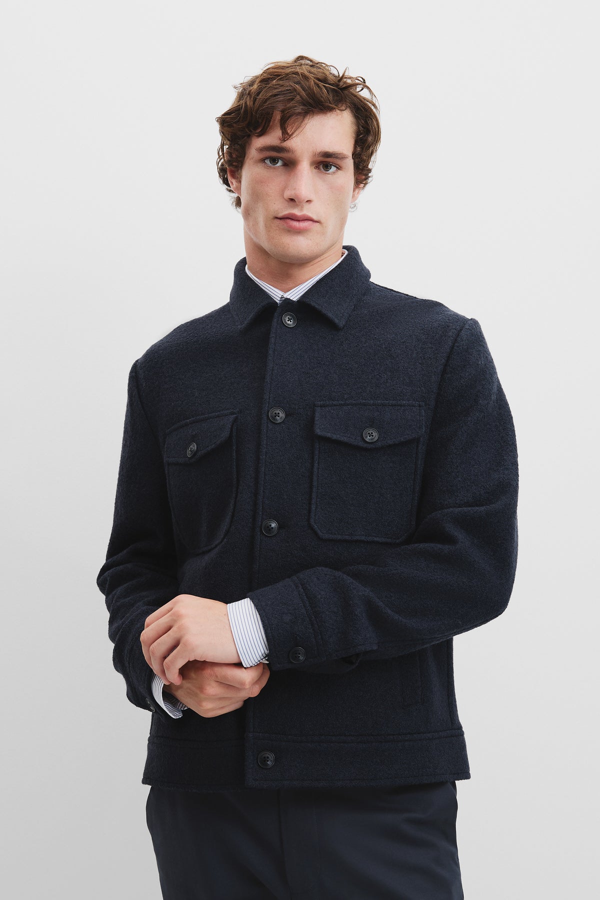 Textured Button-Through Jacket