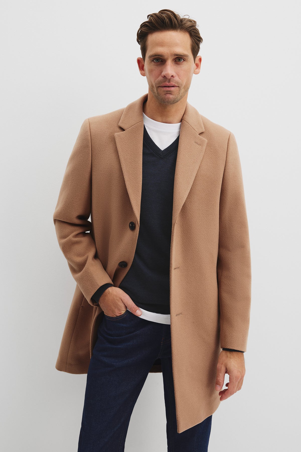 Recycled Wool Blend Overcoat
