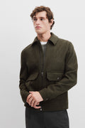 Wool Blend Zip Through Jacket