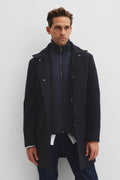 Recycled Wool Funnel Neck Coat