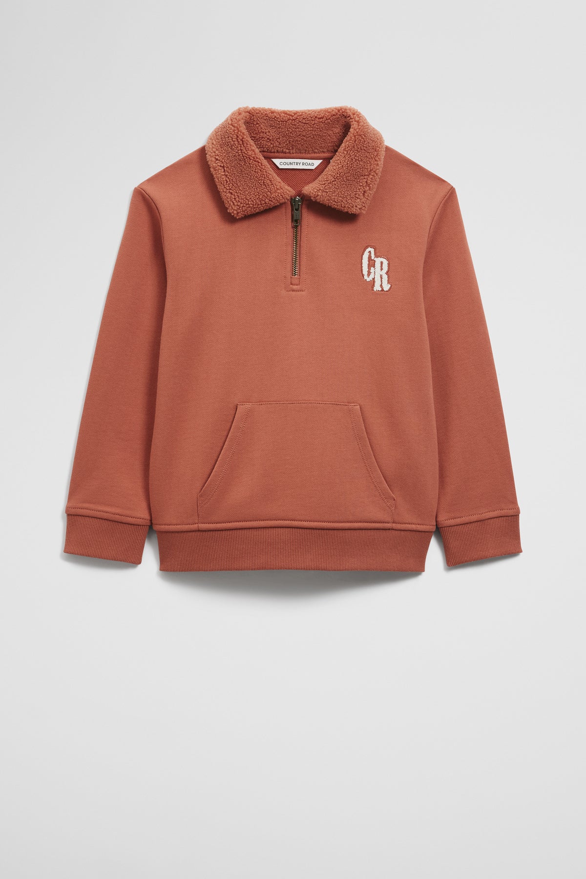 Organically Grown Cotton Shearling Collar Sweat