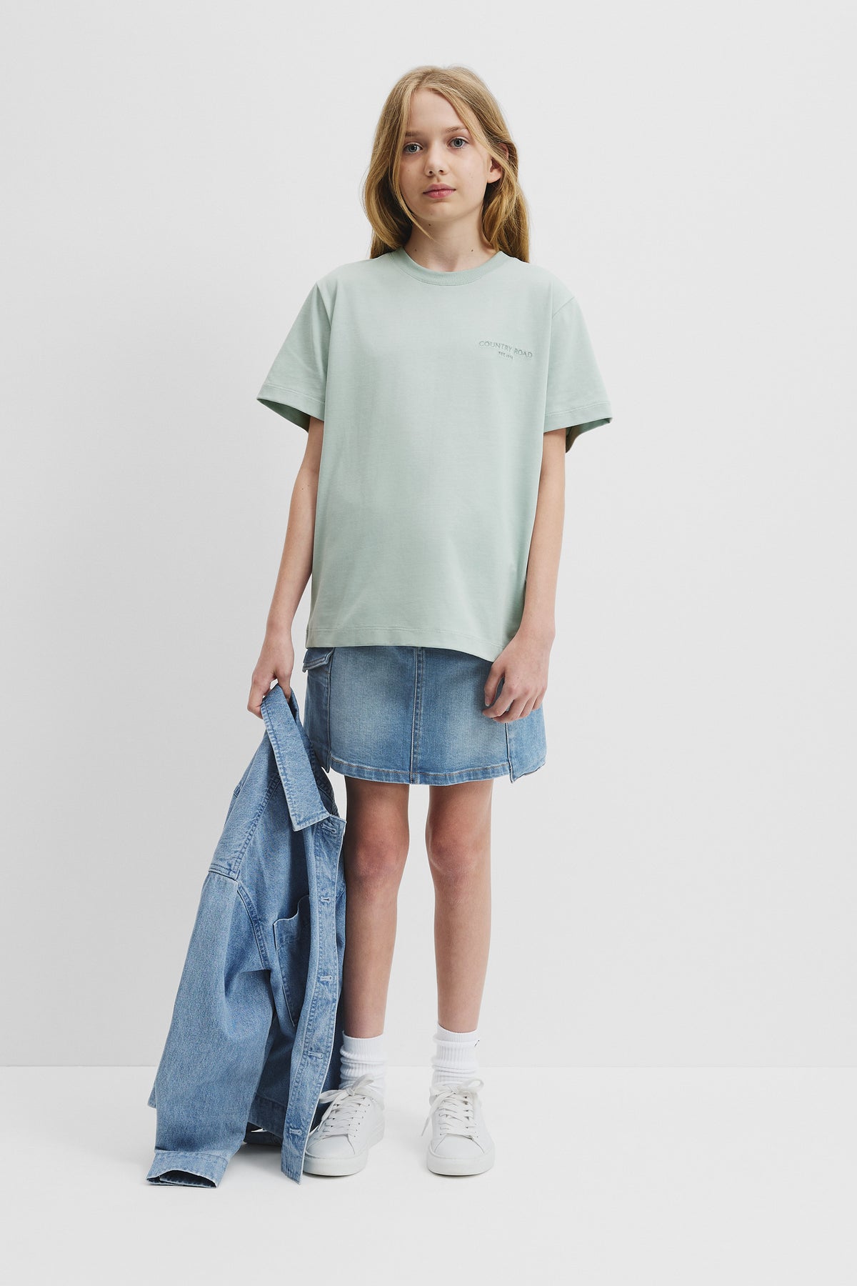 Teen Cotton Blend Oversized Embroidered T-Shirt