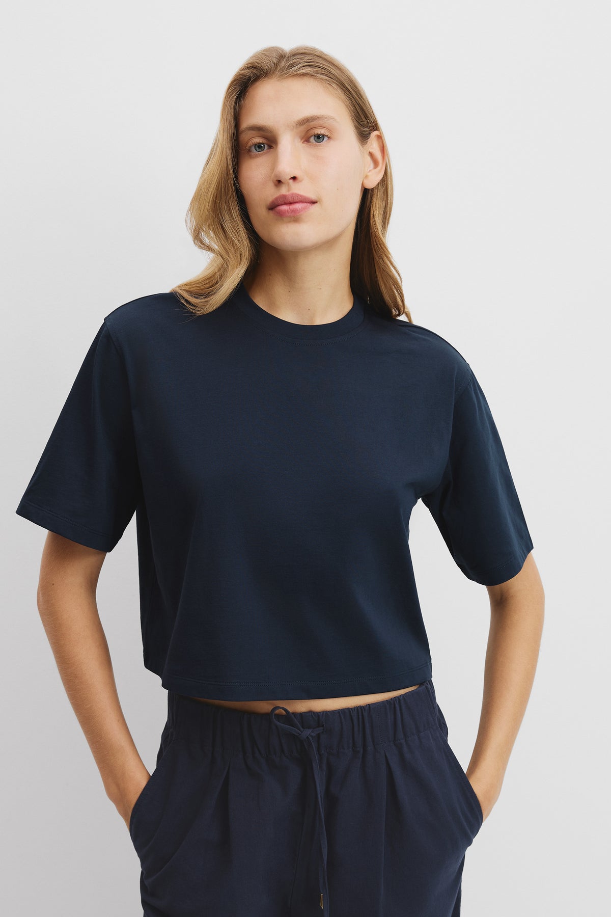 Cotton Relaxed Crop T-Shirt