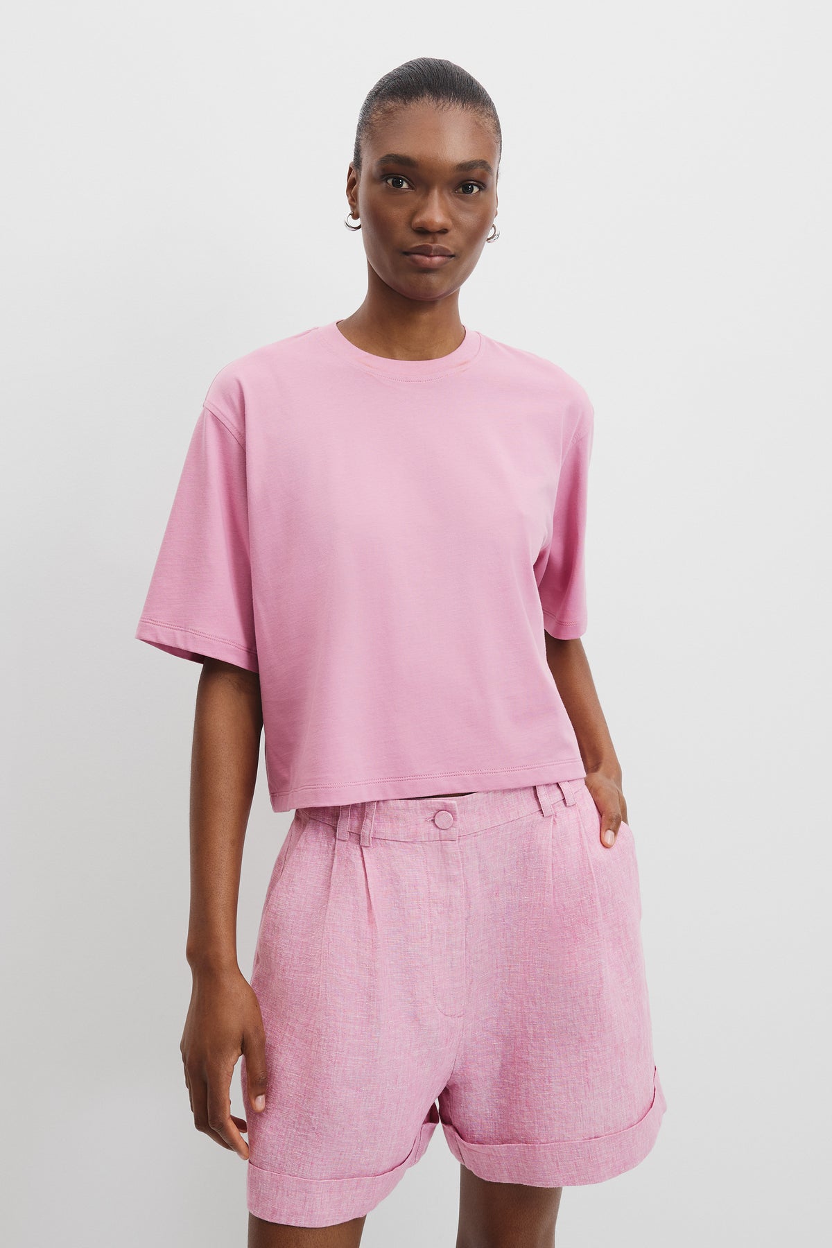 Cotton Relaxed Crop T-Shirt