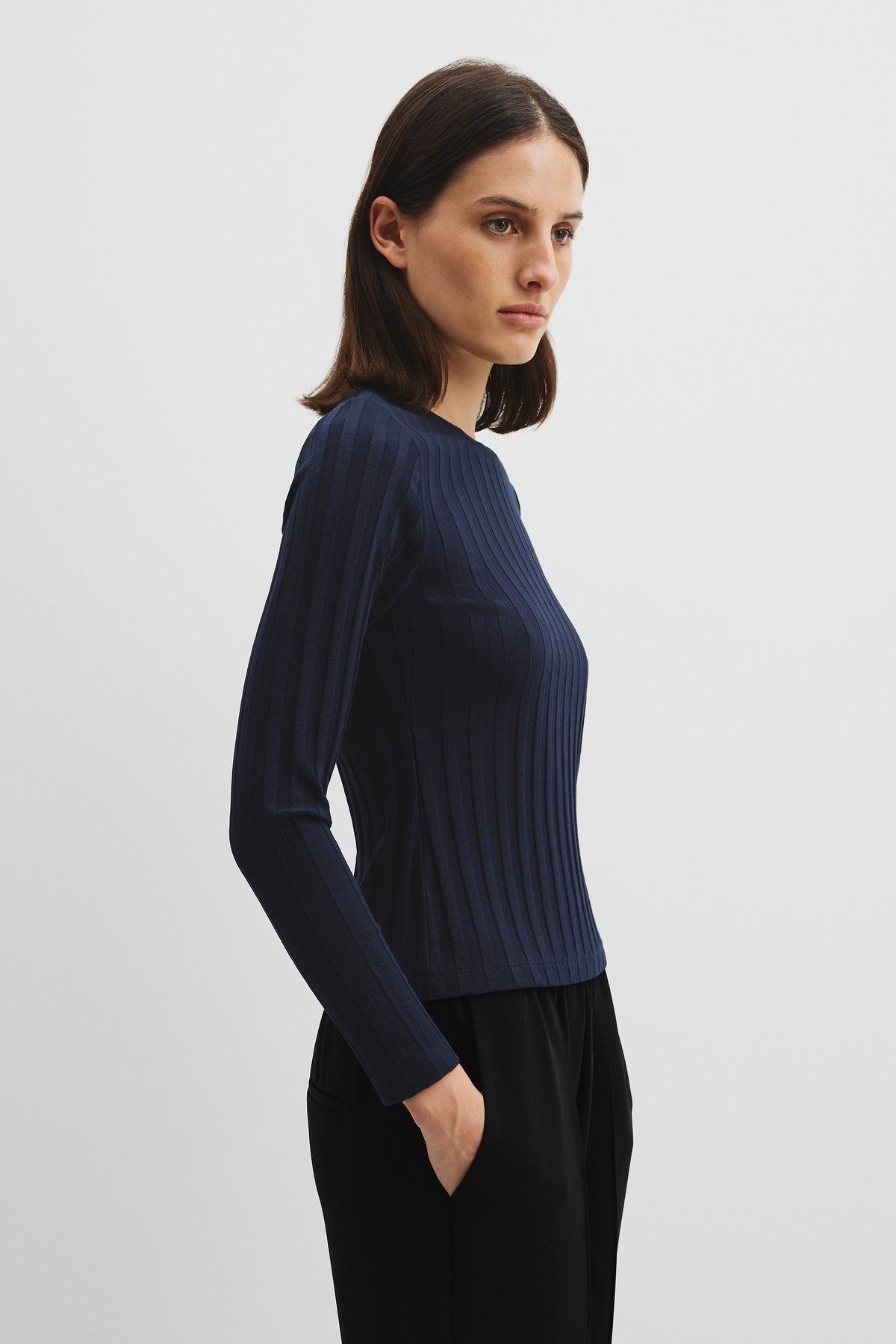 Wide Rib Long Sleeve T-Shirt