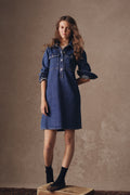 Teen Long Sleeve Denim Dress