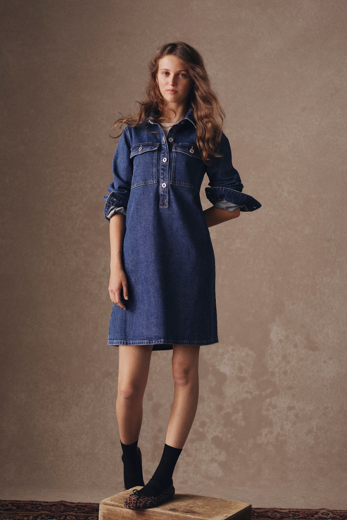 Teen Long Sleeve Denim Dress