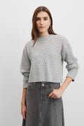 Organically Grown Cotton Blend Honeycomb Knit Sweater