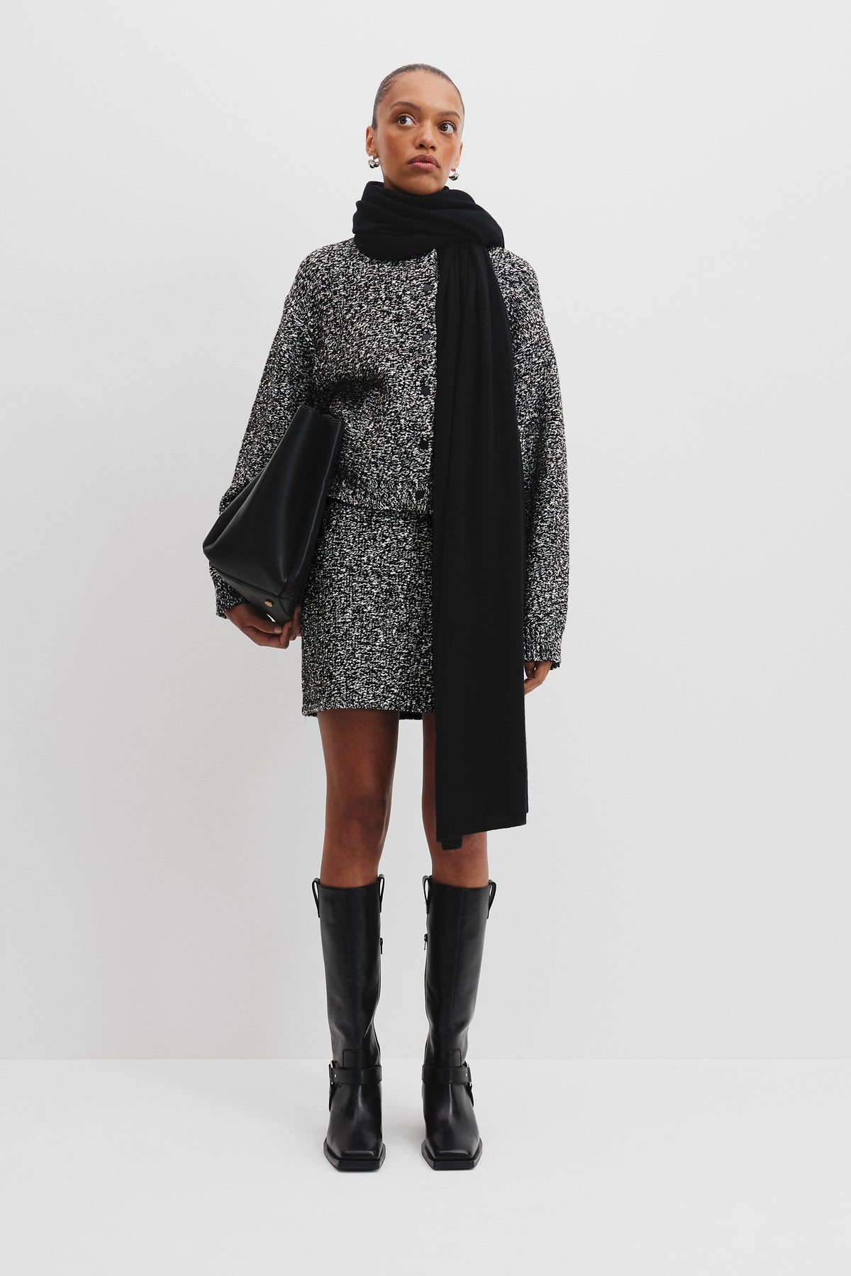 Tweed Knit Mini Skirt