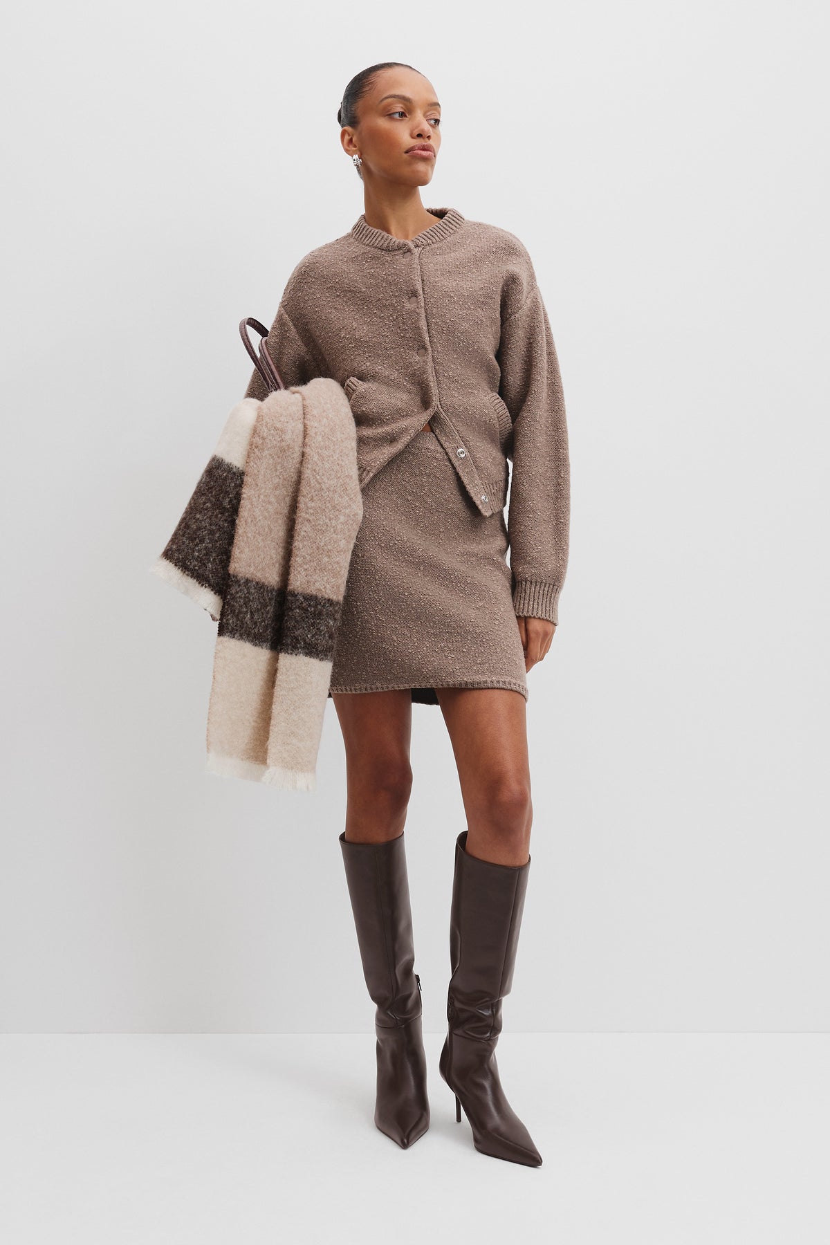 Tweed Knit Mini Skirt