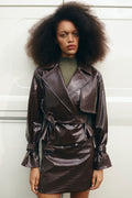 Croc-Embossed Trench