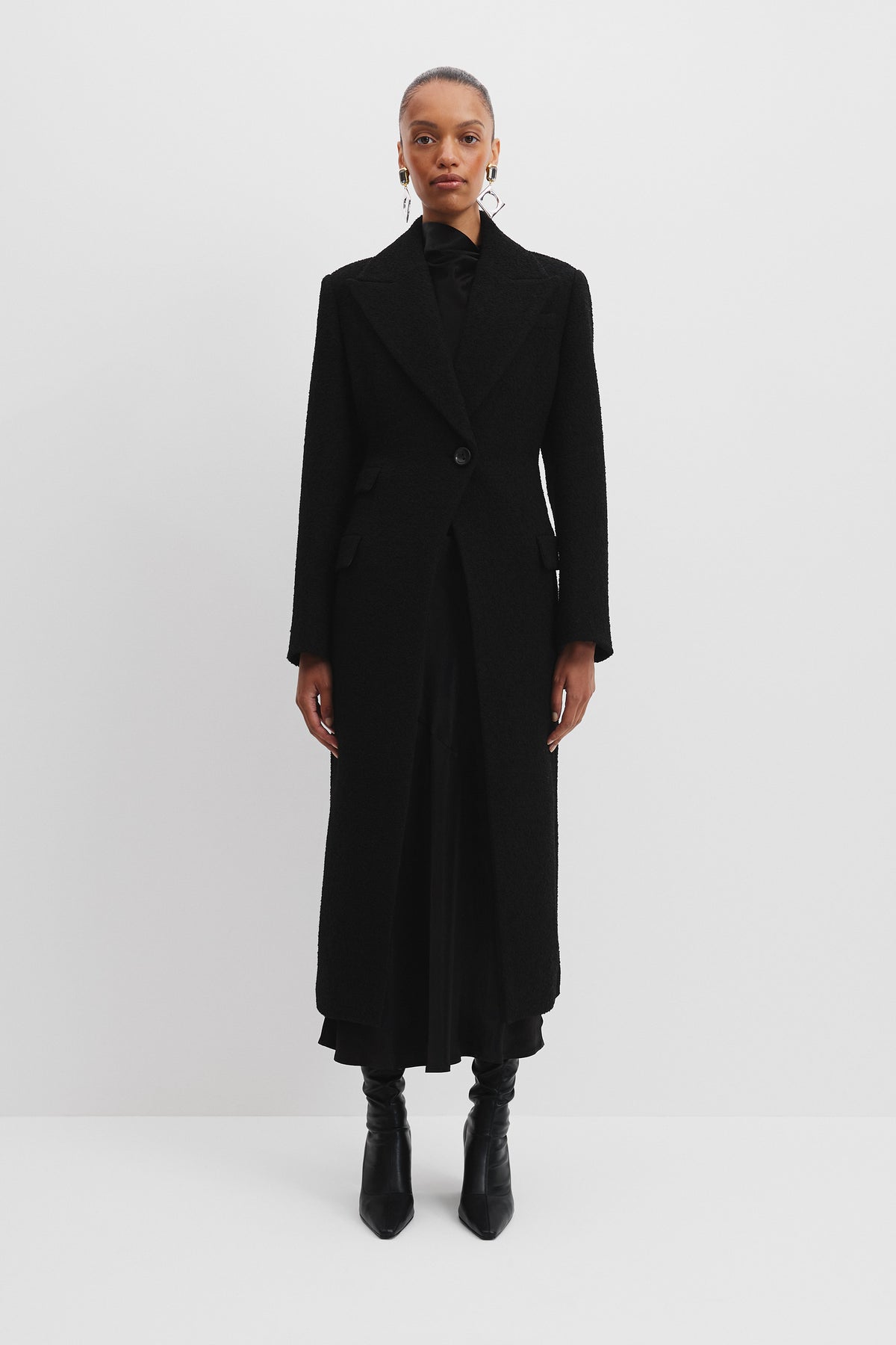 Sharp Lapel Boucle Coat