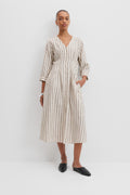 Linen Stripe Shirt Dress