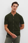 Cotton Silk Cashmere Stripe Knit Shirt