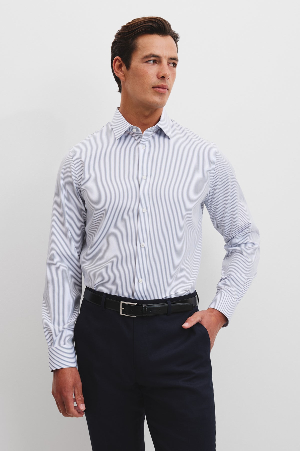 Regular Fit Stripe Travel Shirt