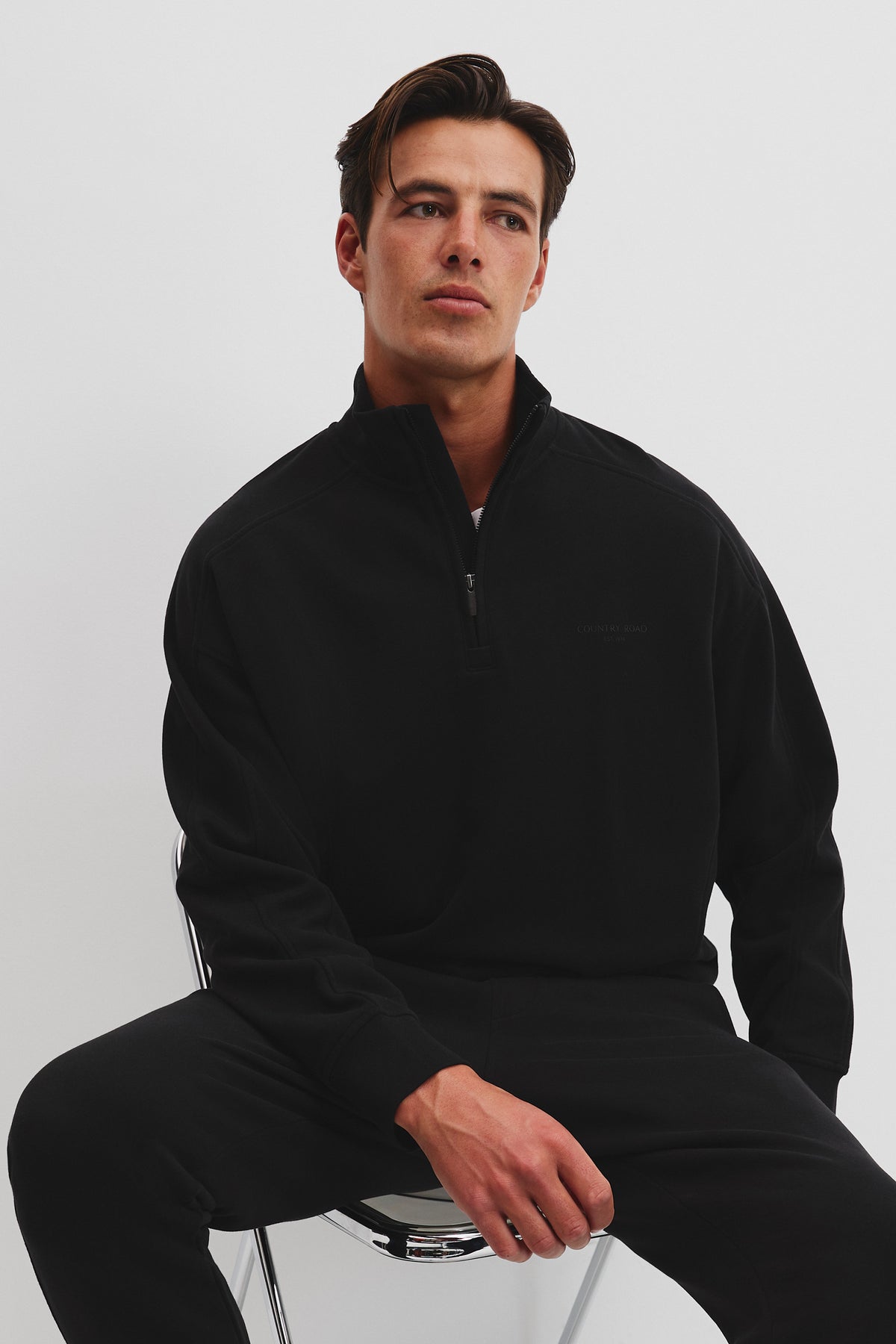 Australian Cotton Brushed Half Zip Sweat