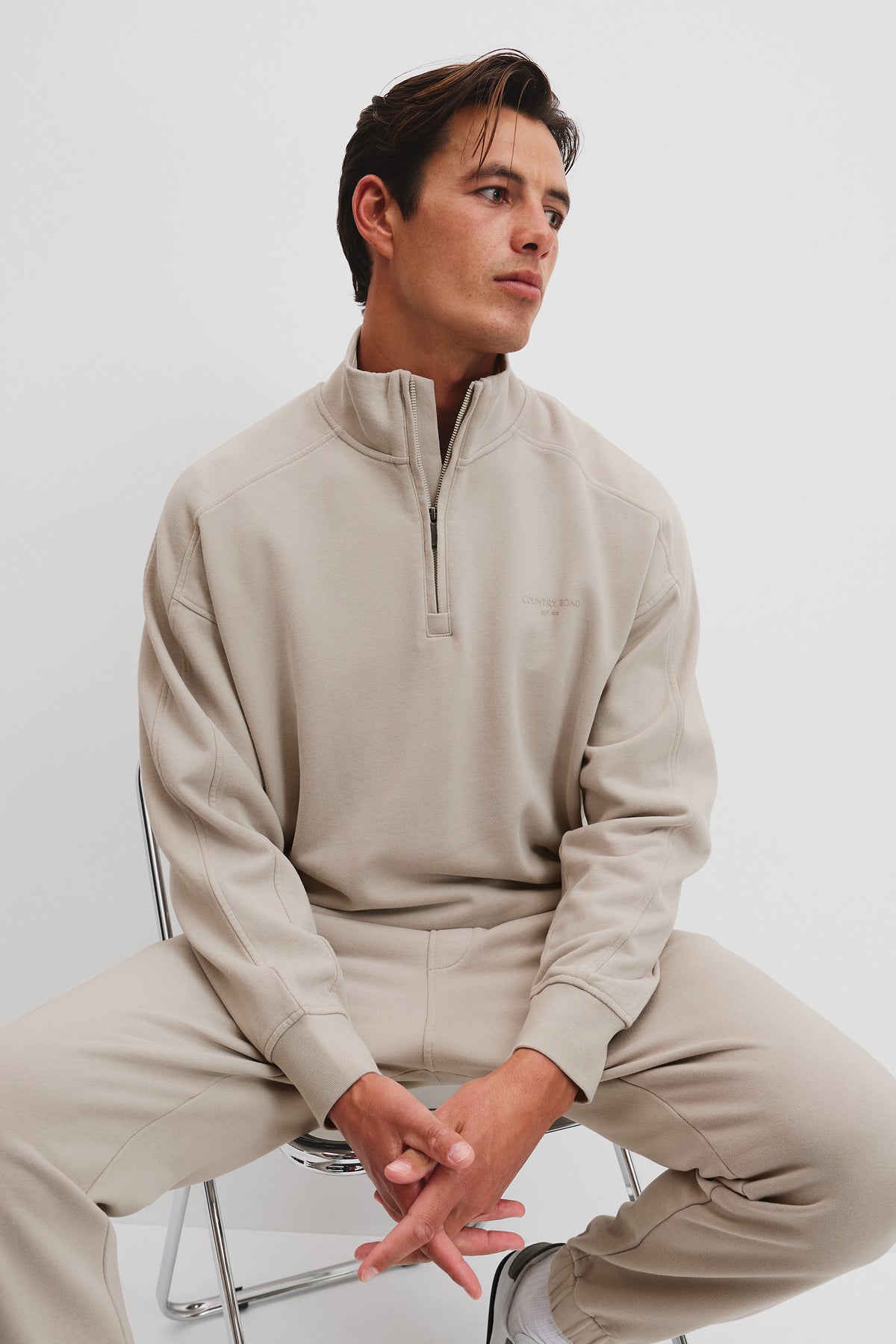 Australian Cotton Brushed Half Zip Sweat