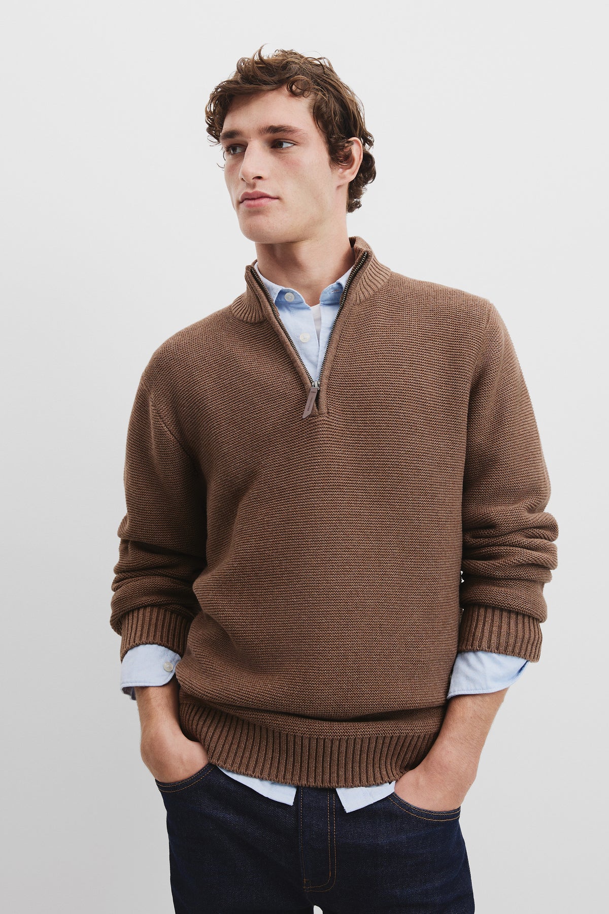 Cotton Half Zip Knit