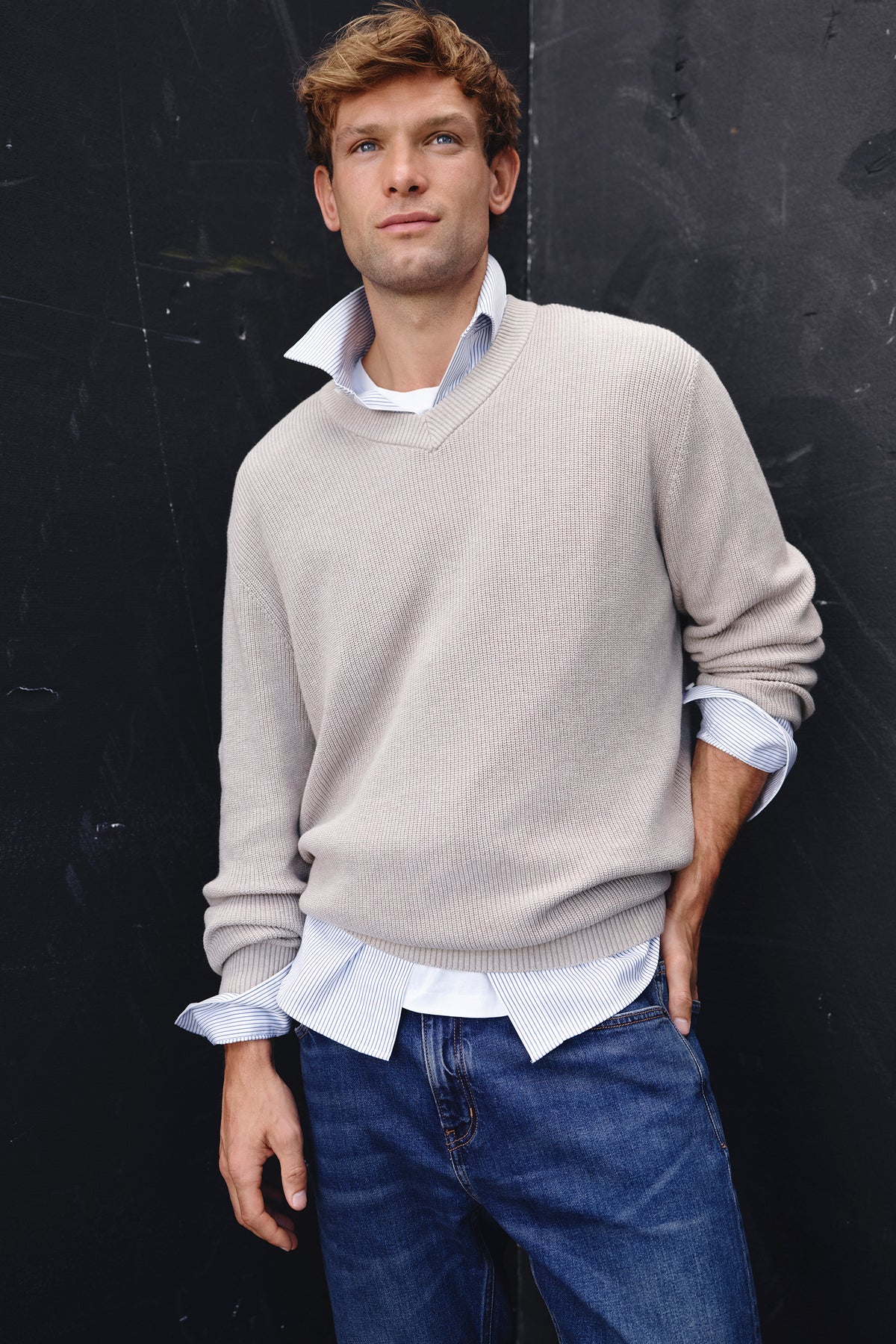 Cotton V-Neck Knit