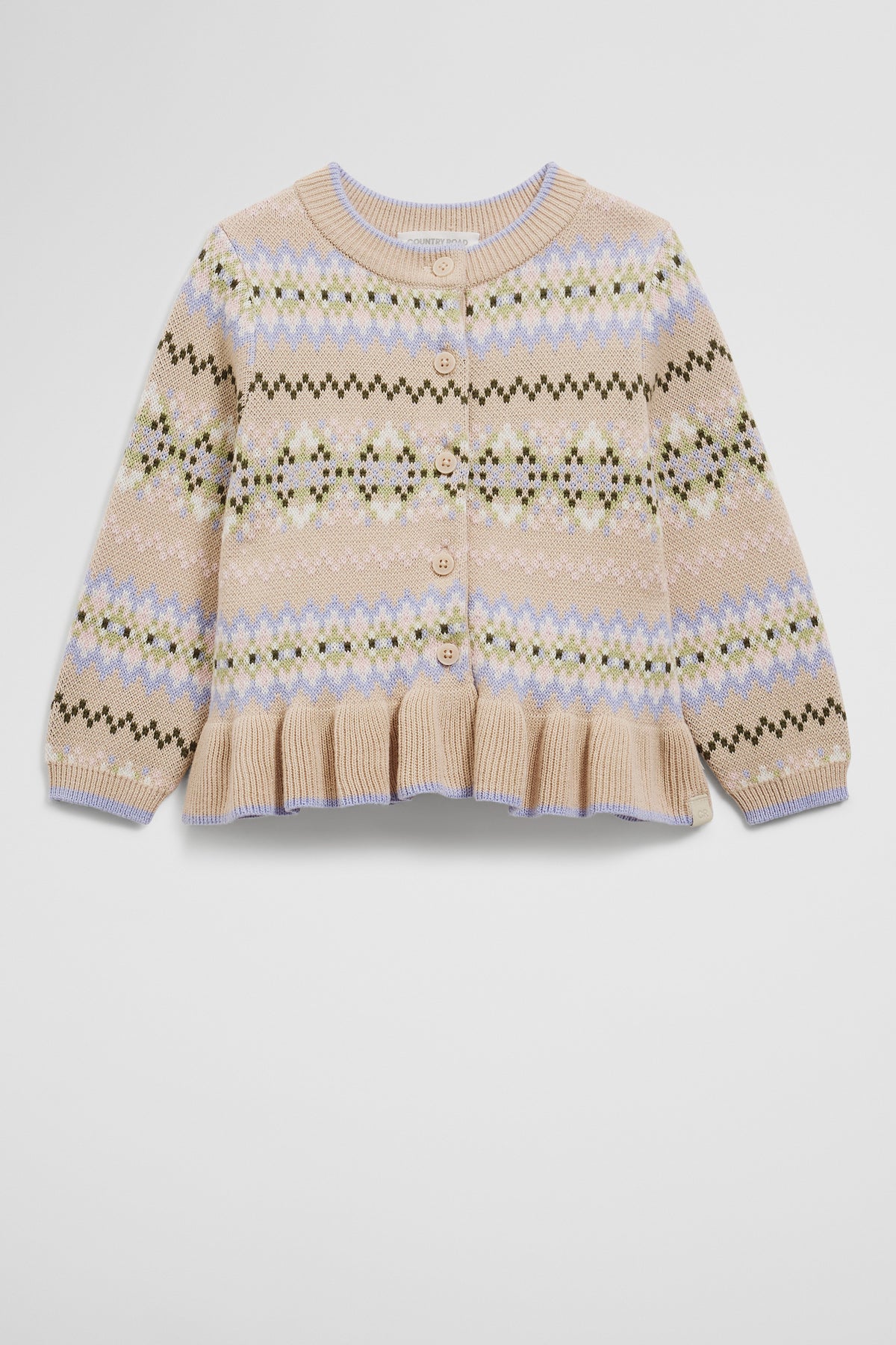 Cotton Fair Isle Knit Cardigan