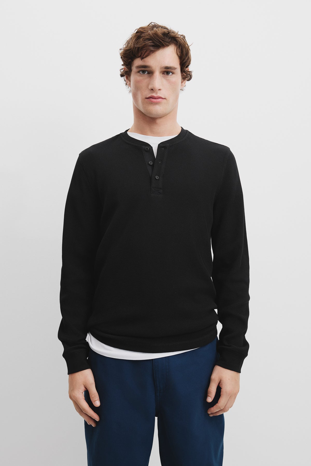 Cotton Waffle Henley