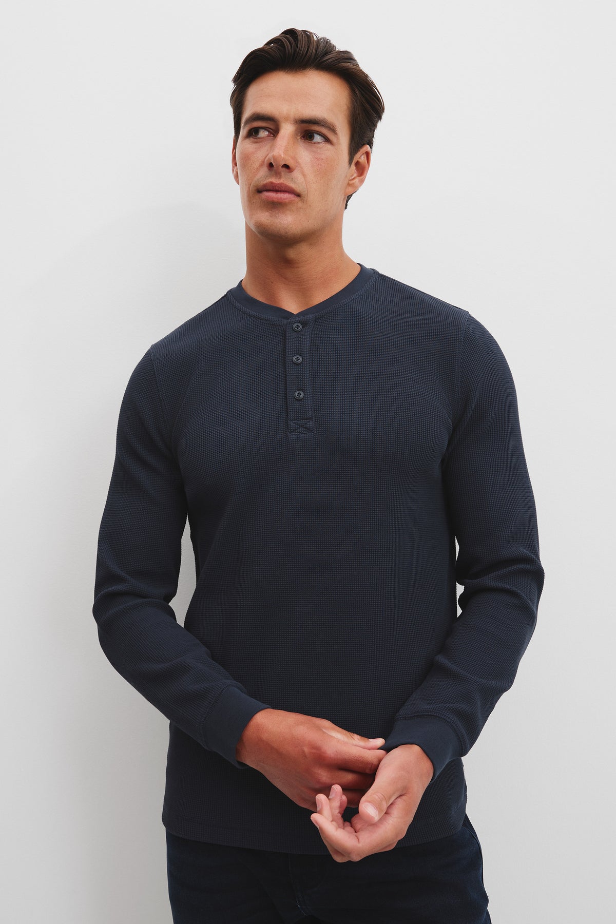 Cotton Waffle Henley