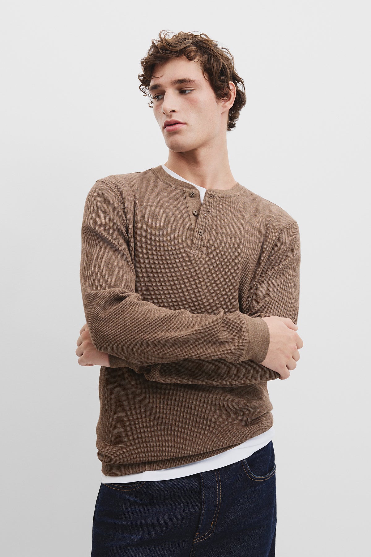 Cotton Waffle Henley
