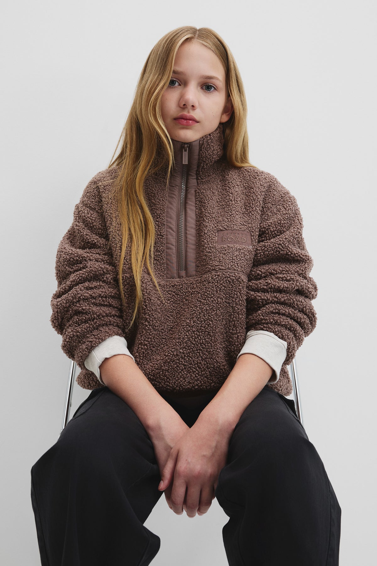 Teen Sherpa Half Zip Sweat