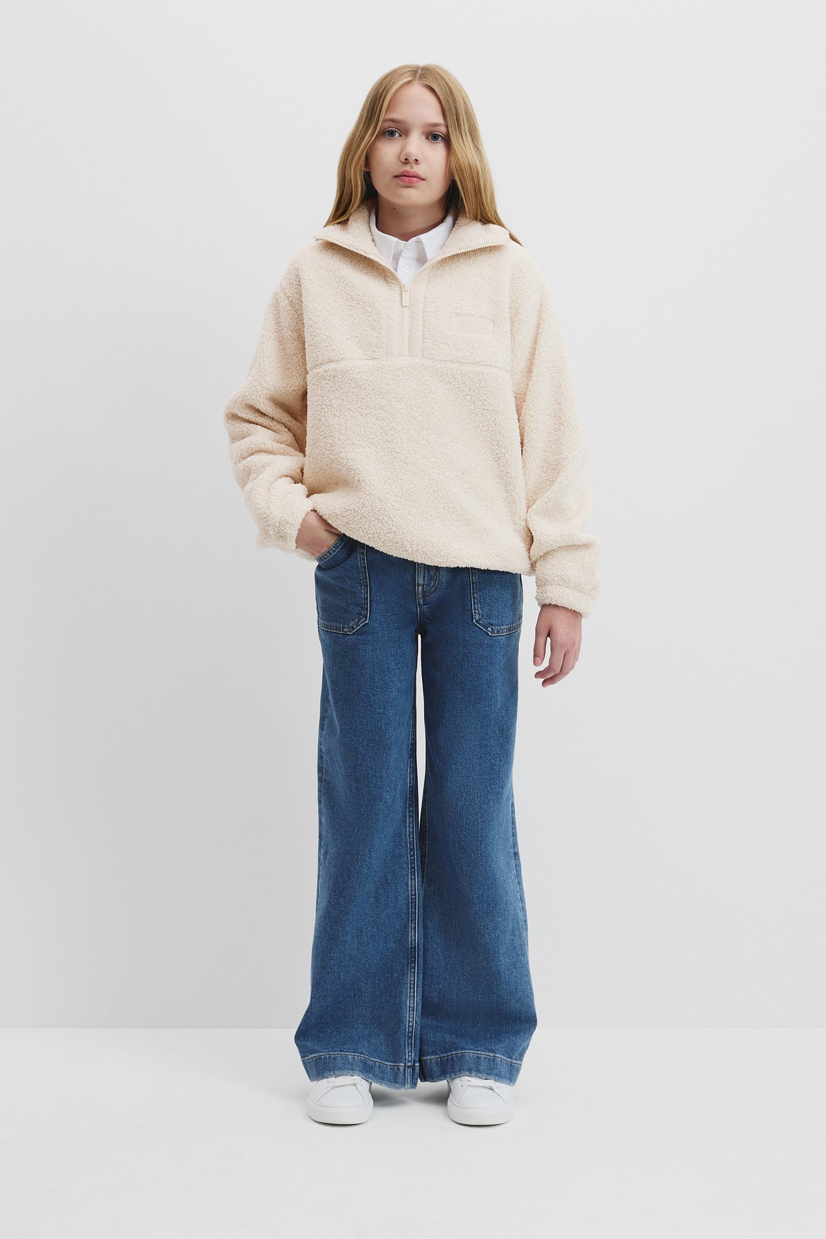 Teen Sherpa Half Zip Sweat