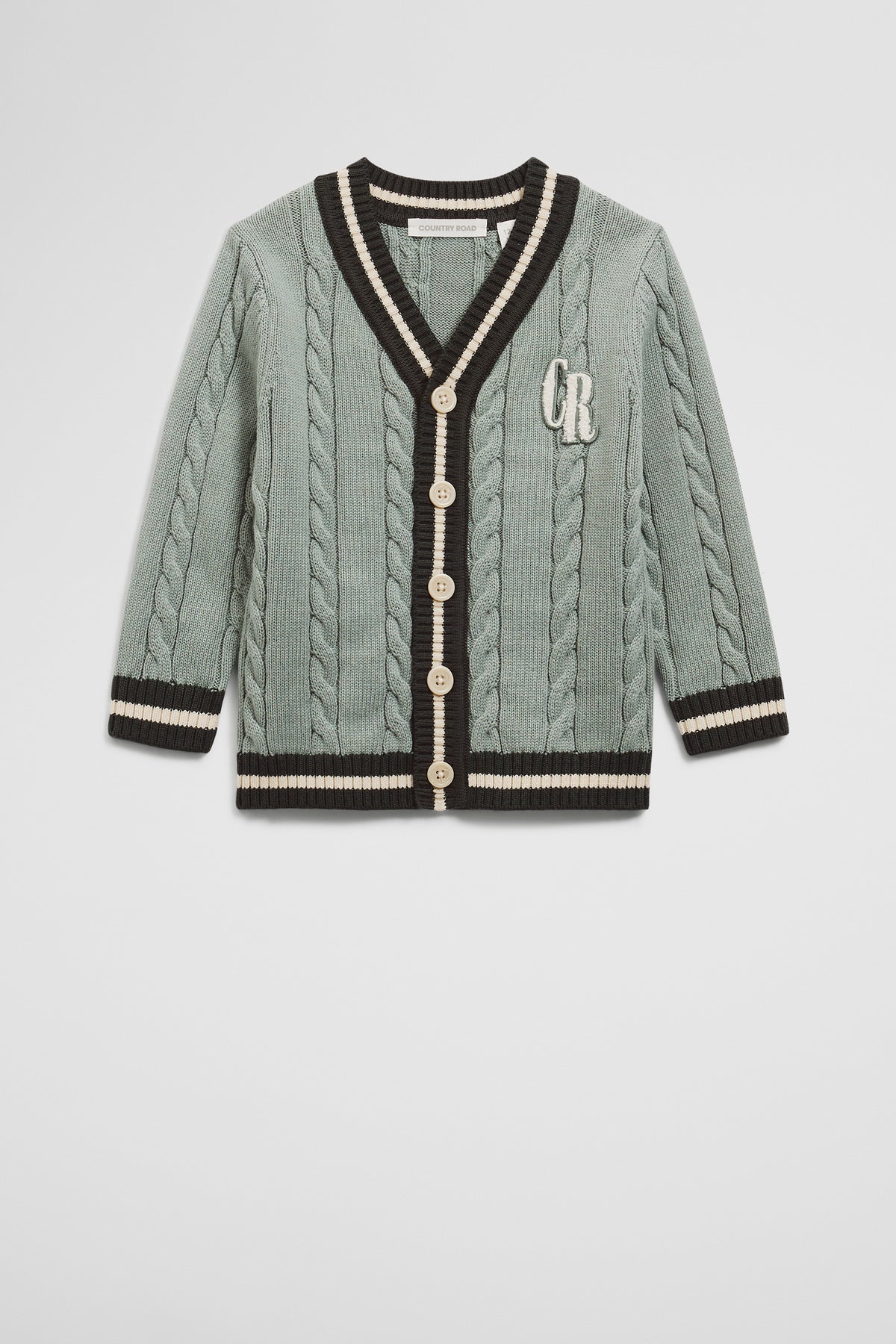 Organically Grown Cotton Varsity Cardigan