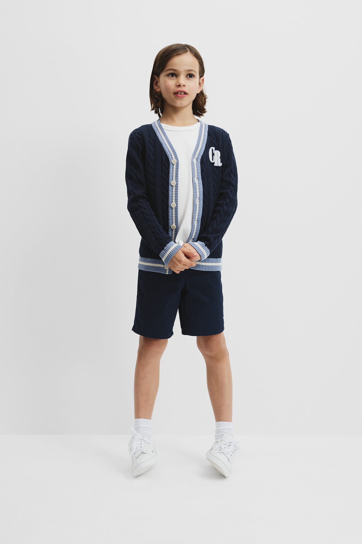 Organically Grown Cotton Varsity Cardigan