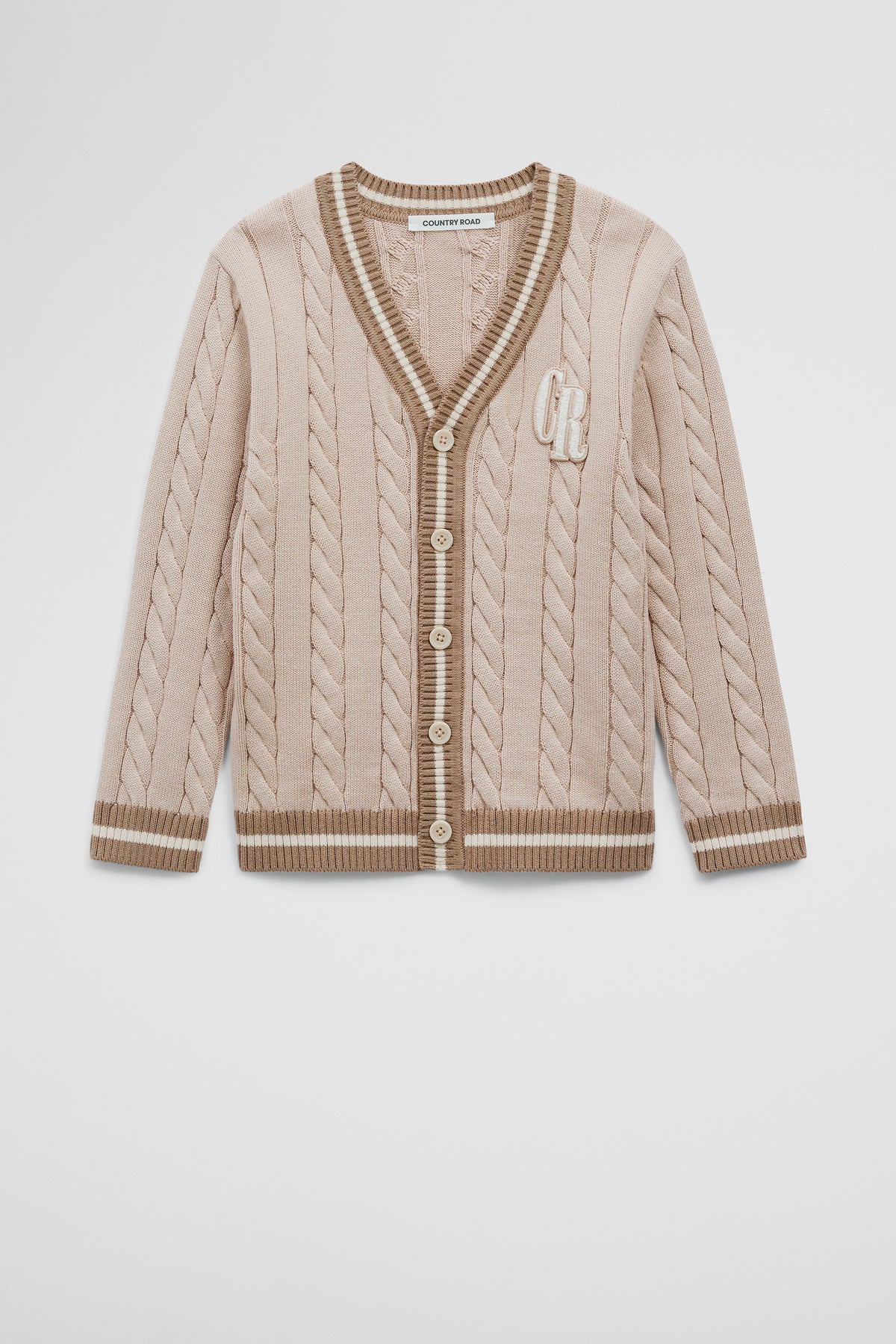 Organically Grown Cotton Varsity Cardigan