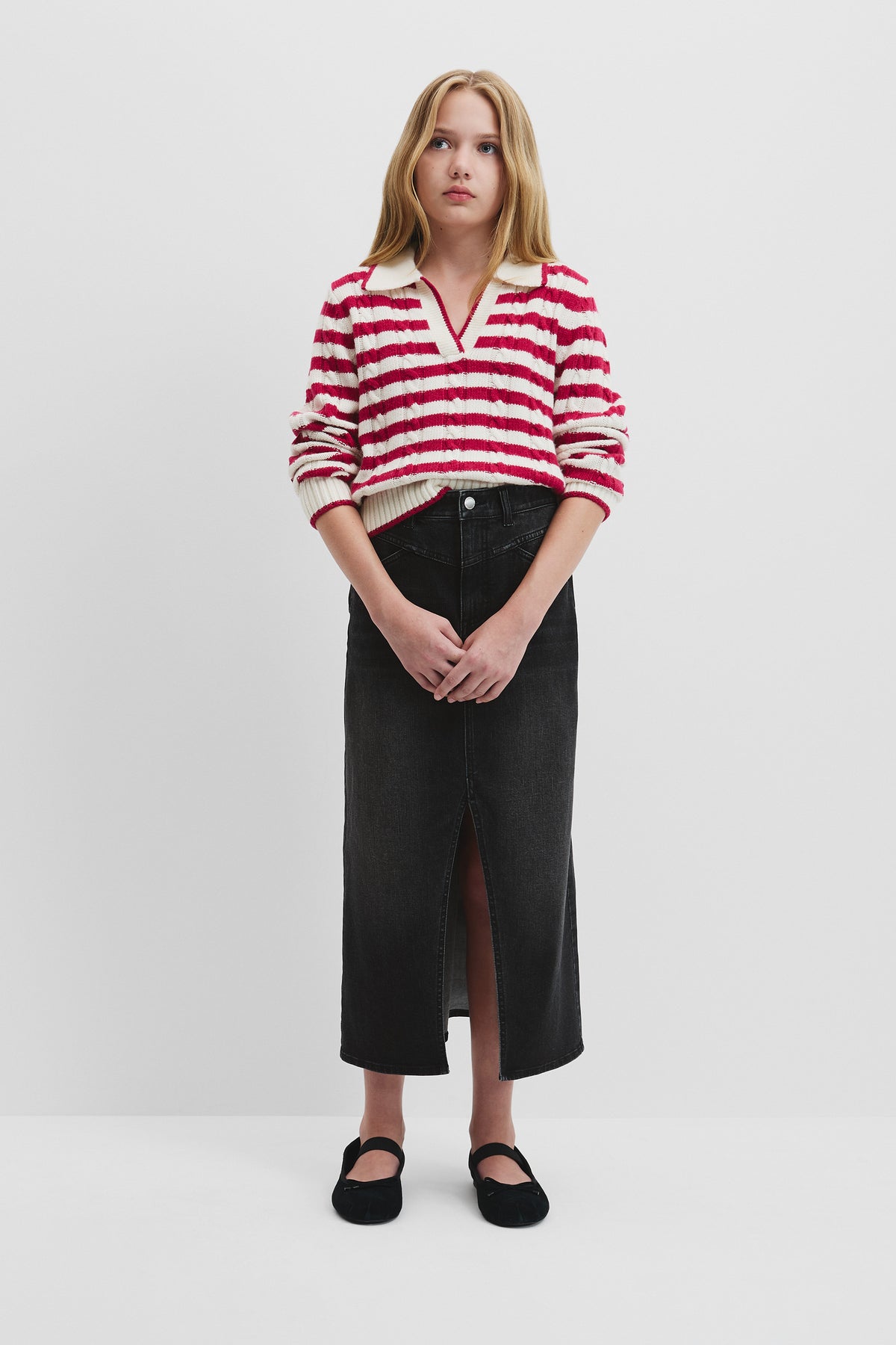 Teen Denim Midi Skirt