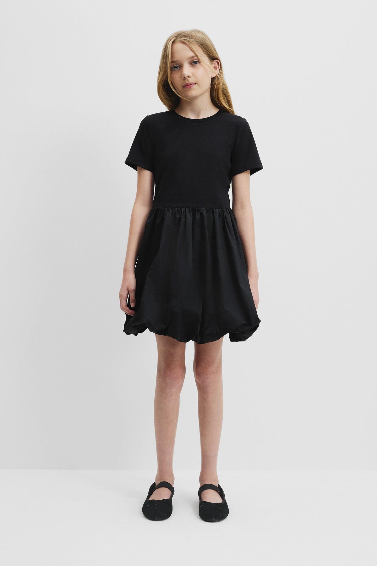 Teen Cotton Bubble Hem Mini Dress