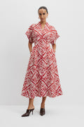 Print A-Line Midi Dress