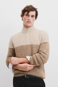 Alpaca Wool Blend Half Zip Neck Knit